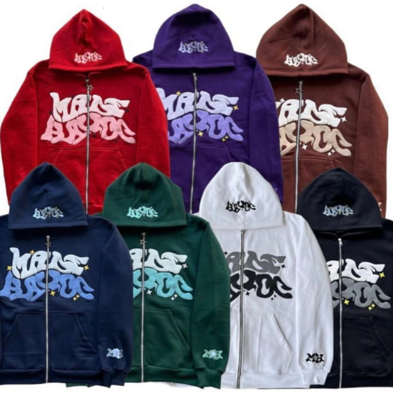 Y2k Spring Autumn American Retro Star Letter Printed Zipper Hoodies Women And Men Section Lazy Fashion Brand Cardigan Jacket