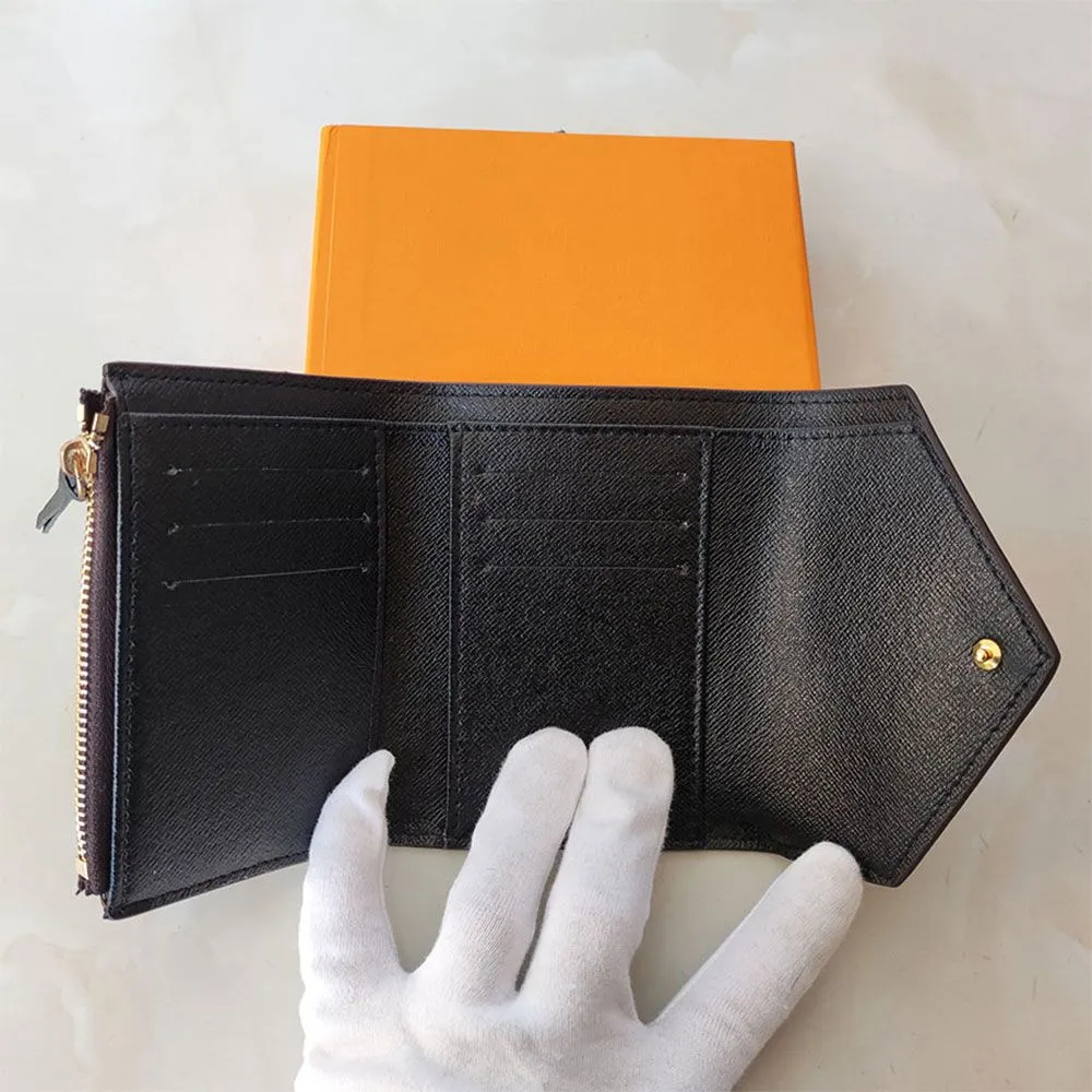 misolo77 Designer Women Holders for women Coin Purse Small Wallet victorine Woman Card Holder Luxury Brown Flower Short Mini Wallets With Box