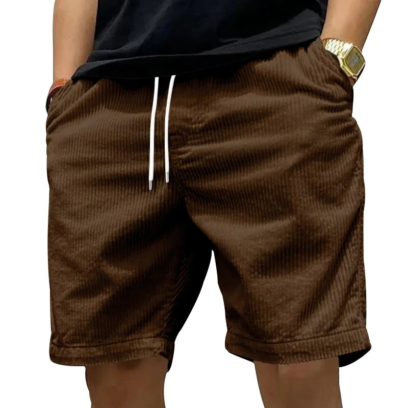 US Heavy Duty Work Shorts Summer I Trendy Retro Corduroy Fashion Mens Casual Shorts 241230