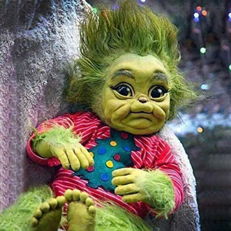 Toy Grinch Reborn Baby Realistic Cartoon Simualtion Doll Kids Halloween Gifts Kid Toys Dropshippin Christmas Decorations