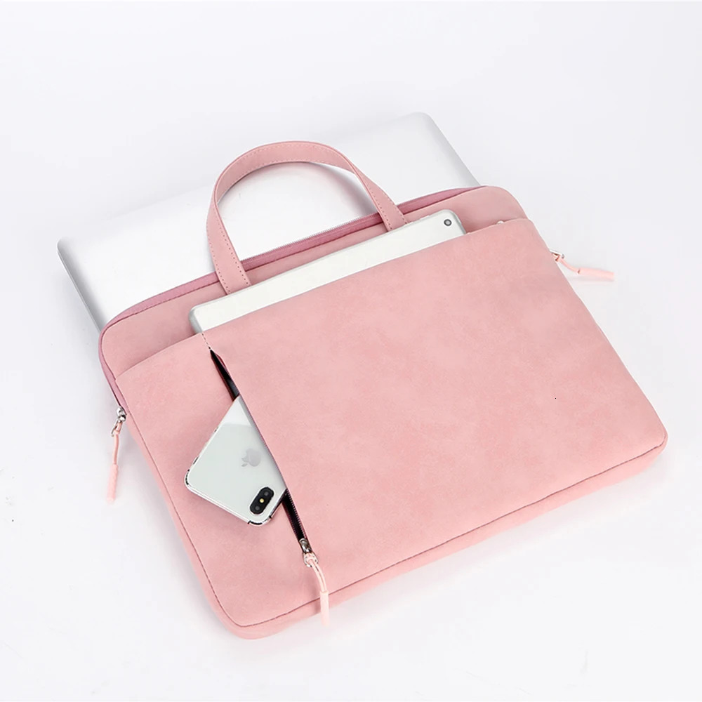 Laptop Bag 13.3 14 15.6 Inch Notebook Case Sleeve For Macbook Air Pro Computer Women Men Handbag Waterproof PU Leather Briefcase 250102