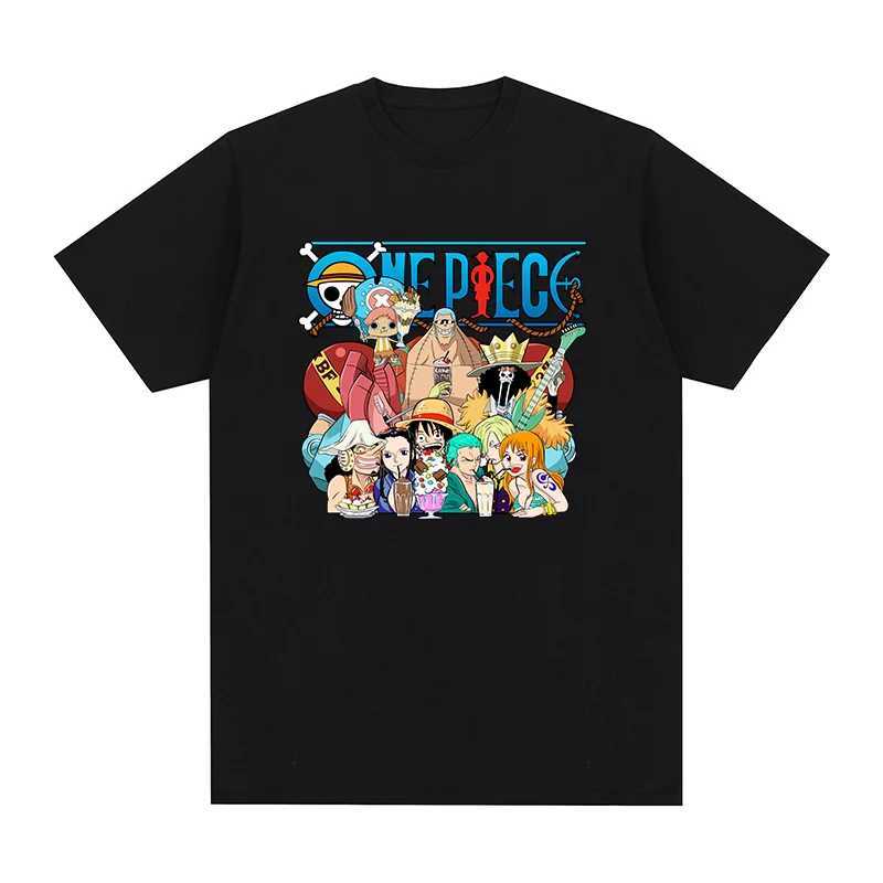 ONE PIECE T-shirt Vintage Cotton Youth Men Retro Oversized Anime Casual Harajuku Men T shirt New TEE TSHIRT Womens Tops UnisexXJ240102