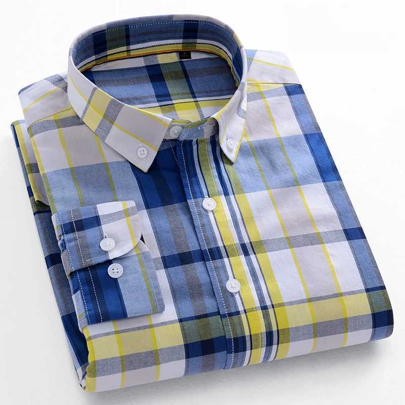 Fashionable 100% pure cotton long sleeved mens shirt suitable for casual plain weave shirts soft plain weave designer clothing W250103