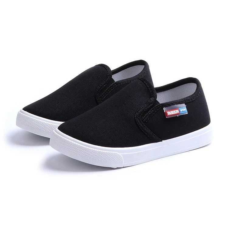 JGVIKOTO Fashion Boys Canvas Shoes Fashion Soft Breathable Childrens Casual Sports Shoes Childrens Flat Shoes Solid Color Sliders 27-38 M250103