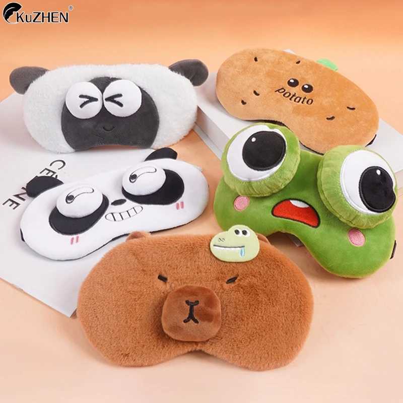 Cartoon P Capybara Sleep Mask Alleviates Fatigue Comfort Eyeshade Home Lunch Break Travel Sleeping Eye Mask EyepatchXJ250103