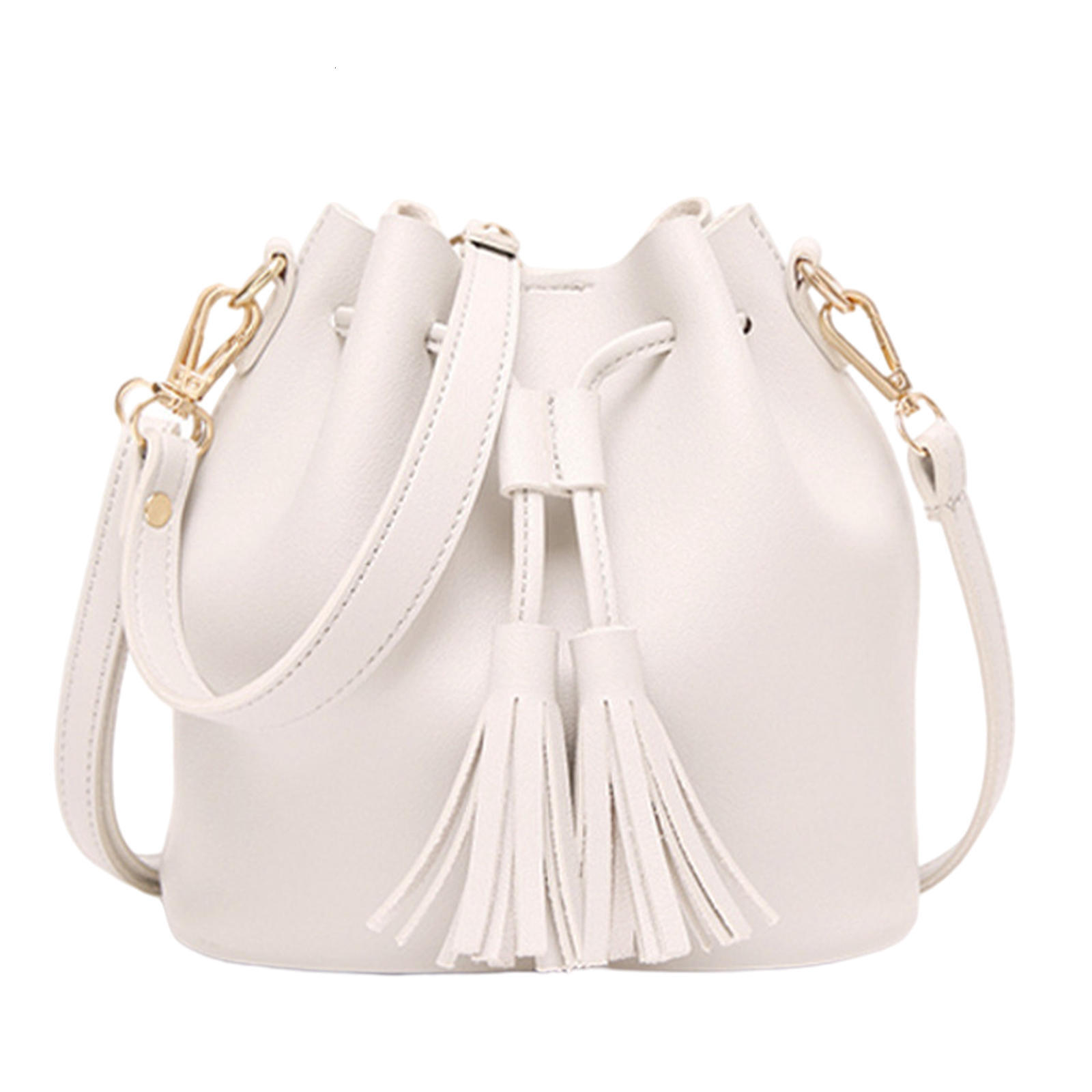 Women's Bucket Hobo Drawstring Shoulder Ladies Handbags PU Leather Satchel 2 Way Bag For Winter Female