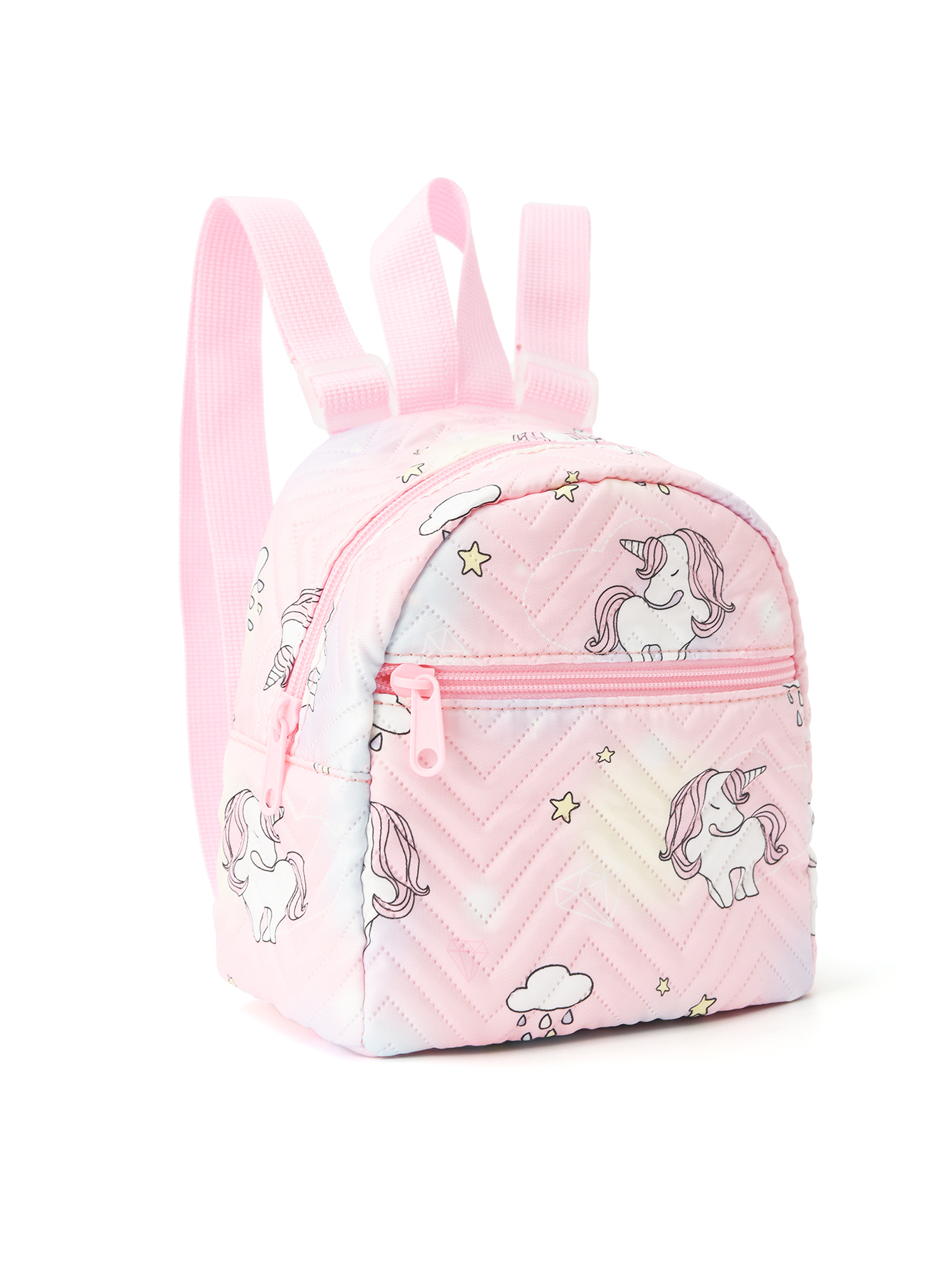 1 Pc Cute Cartoon Unicorn Dia Print Kids Backpack Handbag For Girls, Students, Outdoor Travel, School, Holiday Gifts