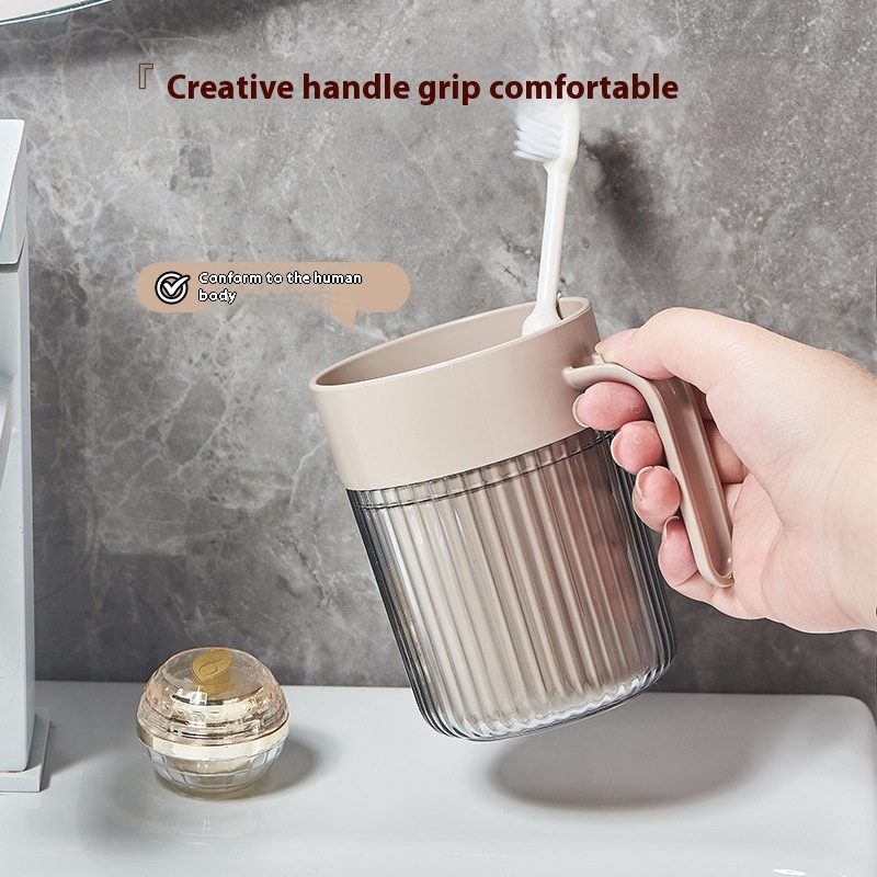 Japanese-Style Luxury Toothbrush Cup Set - Premium Plastic with Handle
