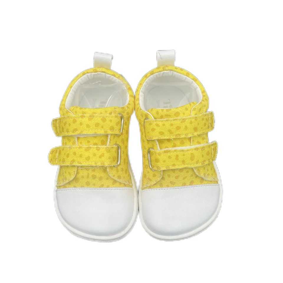 Tipsietoes 2025 genuine leather canvas shoes suitable for girls and boys childrens barefoot sports shoes minimum double strap wide shoe box M250103