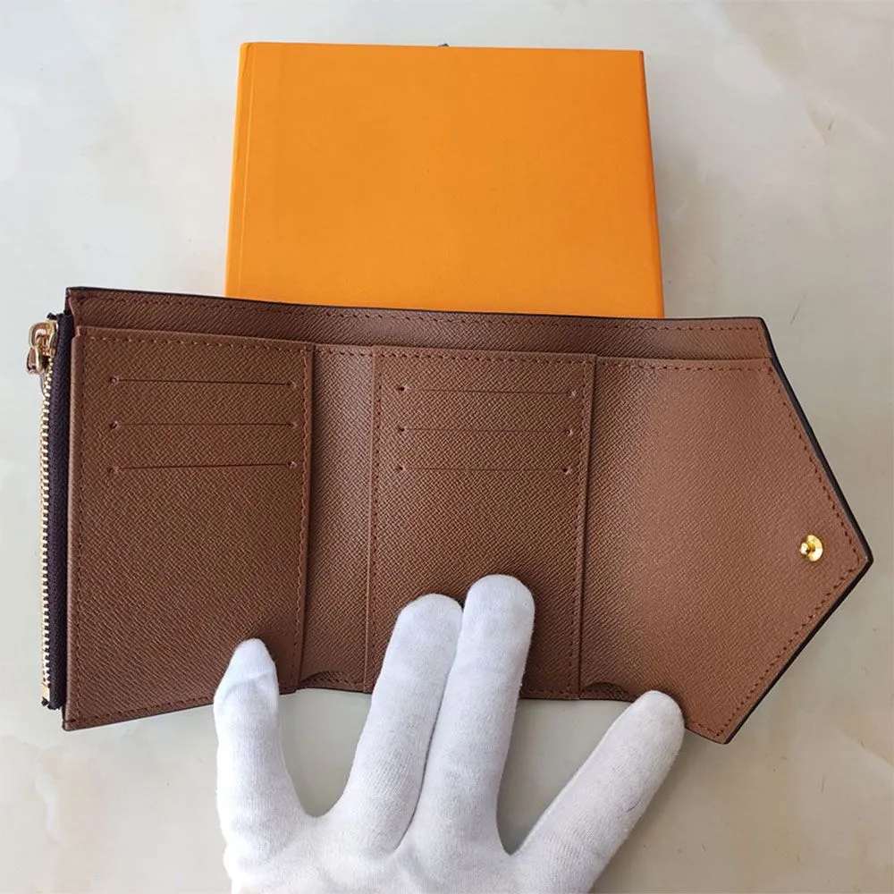 misolo77 Designer Women Holders for women Coin Purse Small Wallet victorine Woman Card Holder Luxury Brown Flower Short Mini Wallets With Box