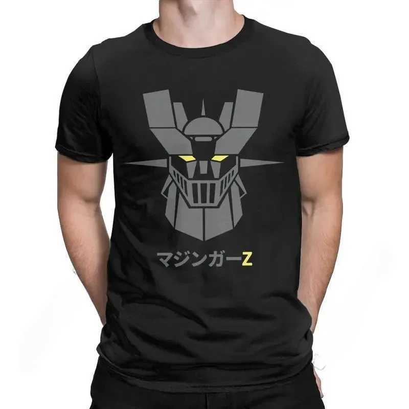 Mens Personality Pattern Printed Cotton T-Shirt Mazinger Z Dark Robot Vintage Tees Stylish Chic T Shirts Crewneck ClothingXJ240102