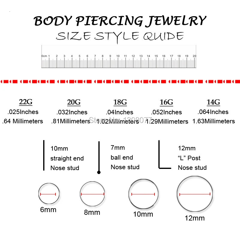 925 sterling silver Nose Ring Cartilage Tragus Helix Lip Ear Piercing Ring 22G*6mm 20pcs/pack 250103
