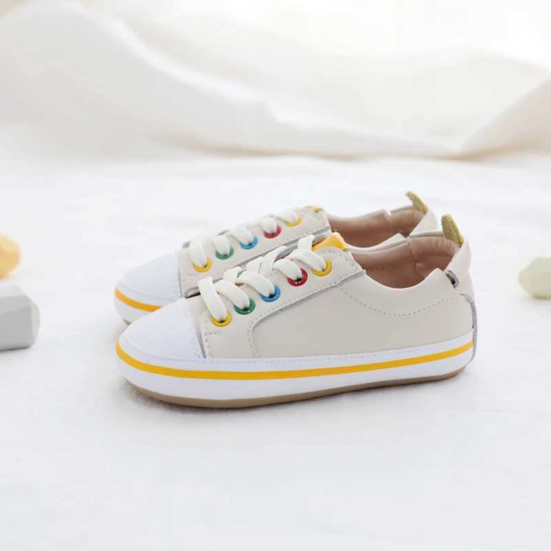 Spring genuine leather childrens casual shoes genuine leather colored boys apartments jeans cute baby girls shoes first mover M250103
