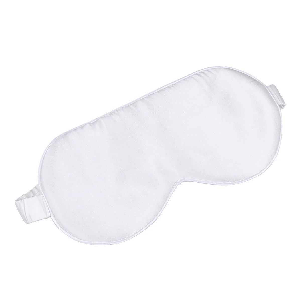 1Pc Silk Sleeping Eyeshade Comfortable Silk Eyeshade Breathable Blindfold Night Eye Patch for Men Women (White)XJ250103