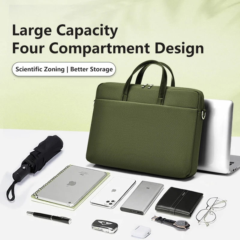 Laptop Bag 13.3 14 15.6 17 Inch Notebook Bag SlEEve For Macbook Air Pro 16 Case Shoulder Handbag Waterproof Briefcase 250102