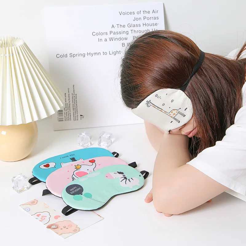 Cute Sleeping Mask Soft Cotton Sleeping Blindfold Cartoon Eye Cover Comfort Shading Travel Relax Eyeshade Health Eye CoverXJ250103