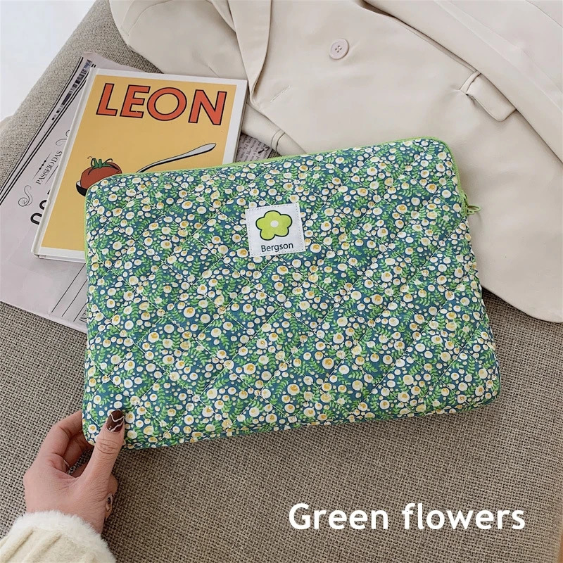 Laptop Bag 13.314 InchSleeve Case For Macbook Air Pro Notebook Computer PC Lady Women Flowers Lattice Gift Dropship 8827 250102