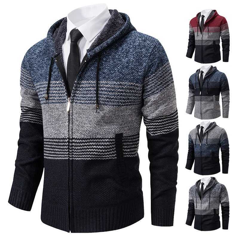Mens hoodie cardigan jacket 2023 new autumn casual hoodie Y2K Korean street knitted jacket trend Hombre clothing W250103