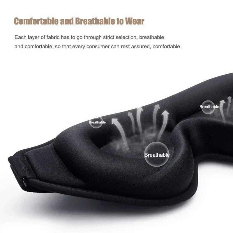 3D Sleep Eye Mask for Men and WomenBreathable Night Blindfold99% Light Blocking Sleeping MaskEye Cover Patch for Travel NapXJ250103