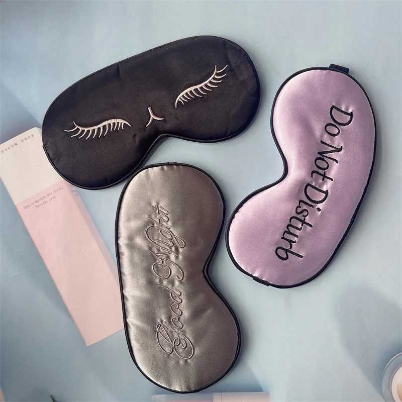 Embroidered Silk Sleep Mask Silk Eye Mask Soft Blackout Blindfold With Adjustable Strap Sleeping Eye Cover Mask For TravelXJ250103