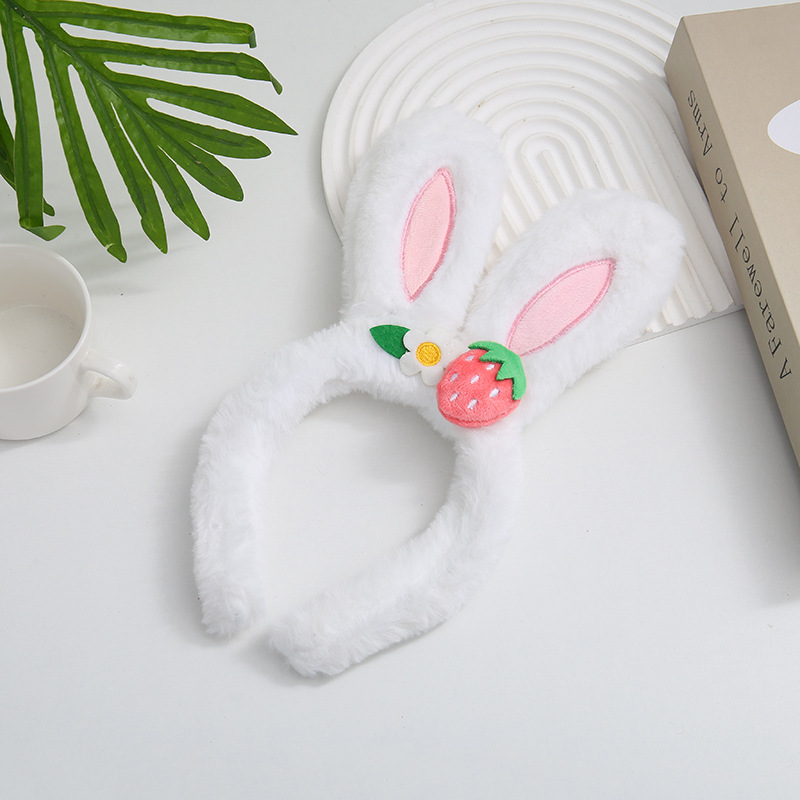 Manufacturer's popular wholesale new cute cartoon plush love bow rabbit ear sweet hair headband versatile headband