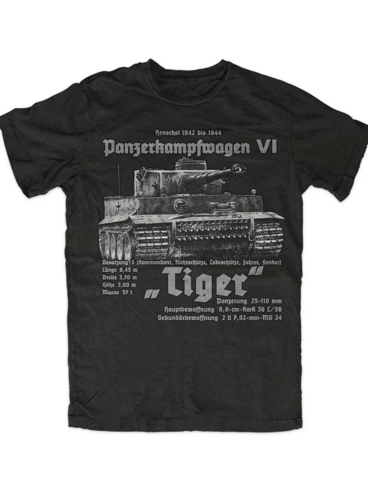 WW2 Wehrmacht Tank Force King Tiger Tank T-Shirt. Summer Cotton Short Sleeve O-Neck Mens T Shirt New S-3XLXJ240102