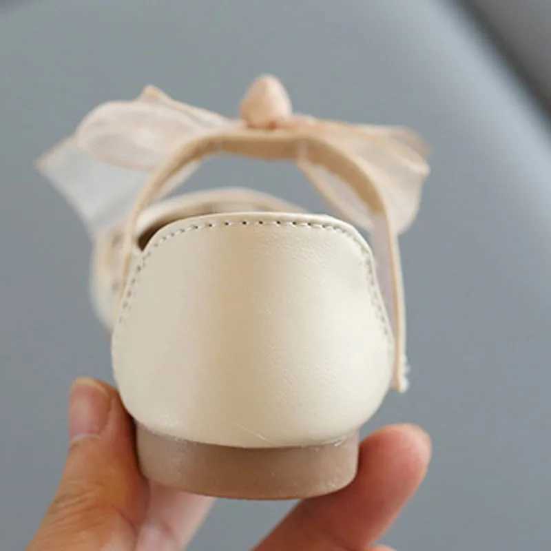 Spring and summer childrens flat shoes girls single shoes lace bow sweet baby sandals princess party dress shoes CSH1259 M250103