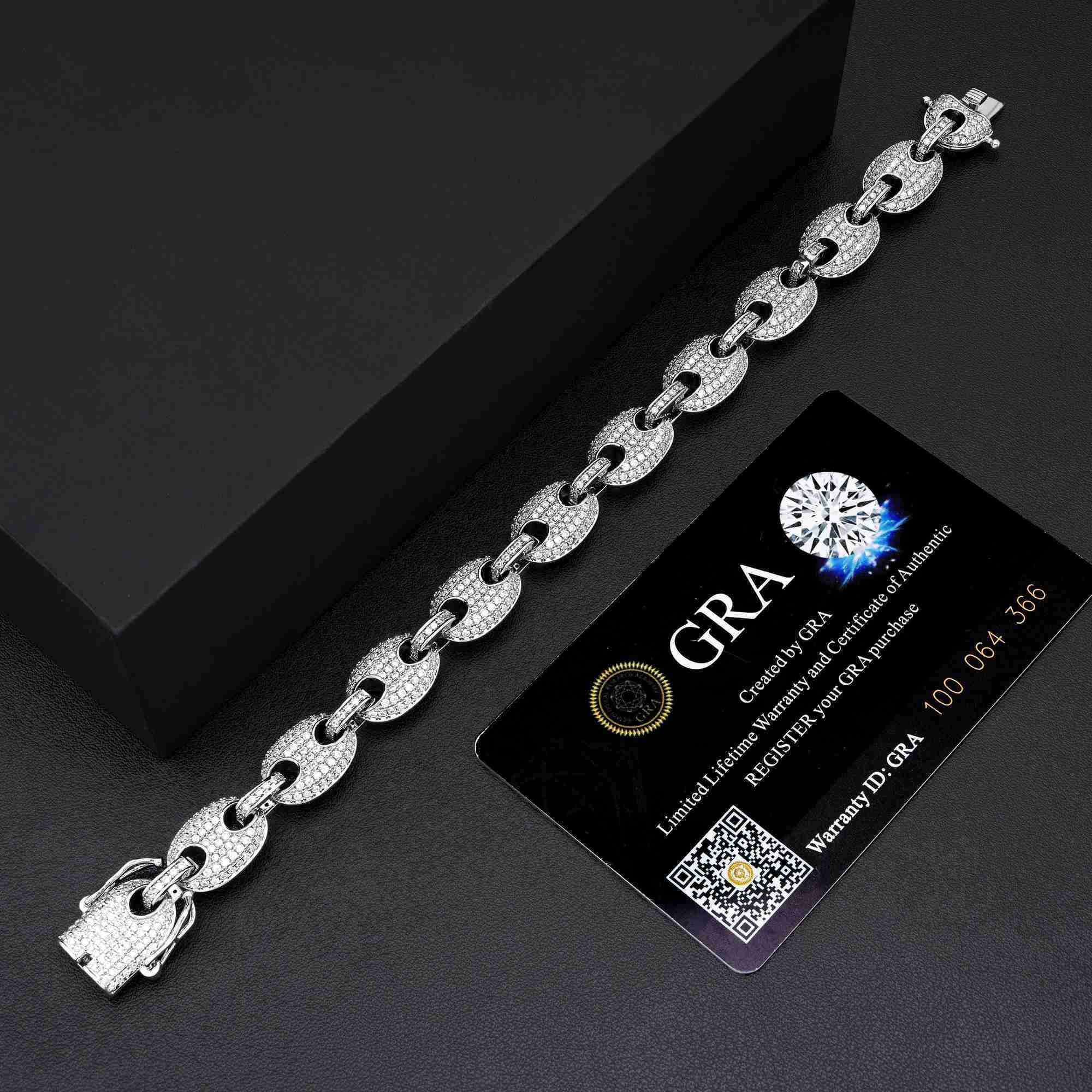 Fine jewelry mens women fashion pass tester s sterg sier with d color vvs moissanite dia cuban bracelet