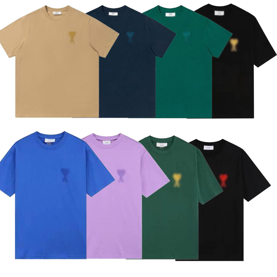 Summer Fashion Men's T Shirt New Letter Embroidery Heart Pattern Couple Short Sleeve Unisex Style Shirt Designer Clothing Women's