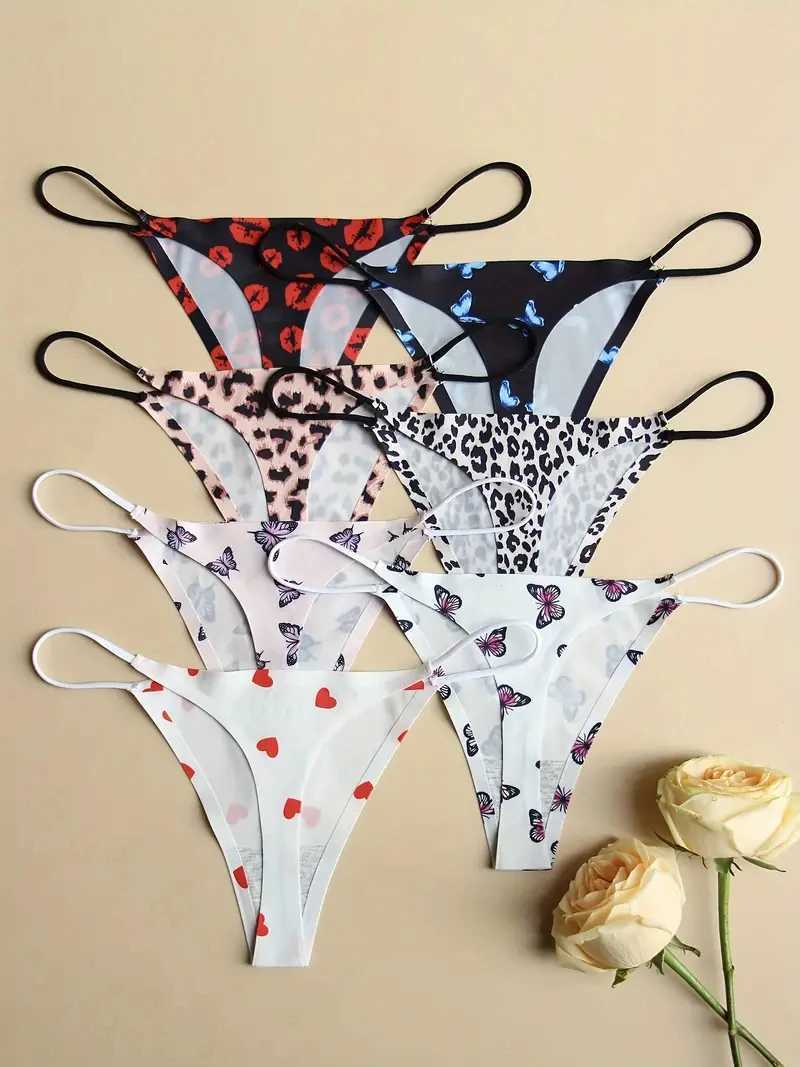 FINETOO 6-piece seamless printing thong sexy and comfortable breathable stretch intimate underwear womens underwear and lingerie W250103