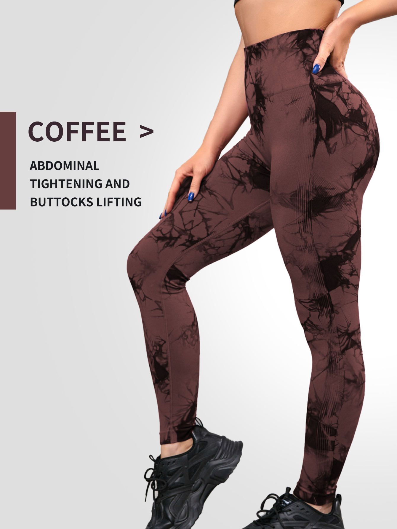 Tie Dyed Women's Running Sports Fiess High Waist Peach Hip Underpants 2024 New Tight Yoga Pants