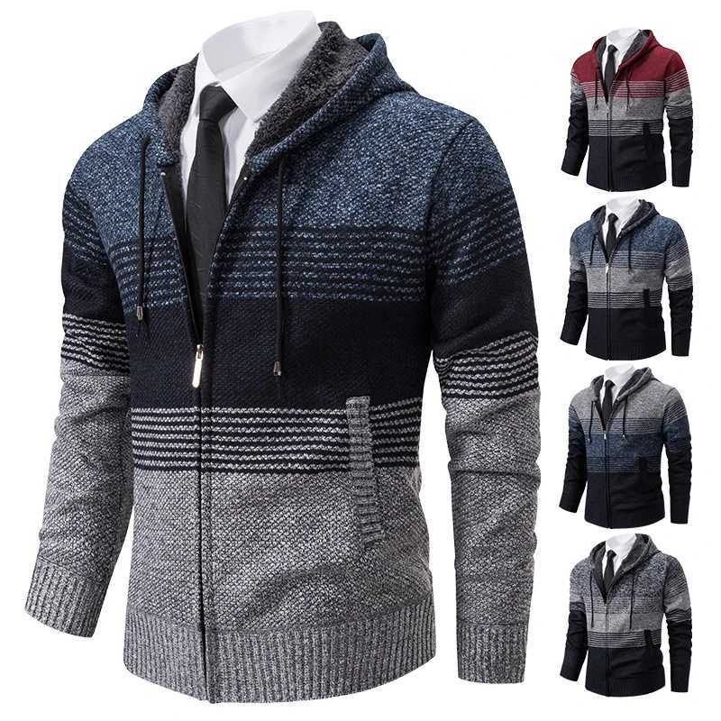 Mens hoodie cardigan jacket 2023 new autumn casual hoodie Y2K Korean street knitted jacket trend Hombre clothing W250103