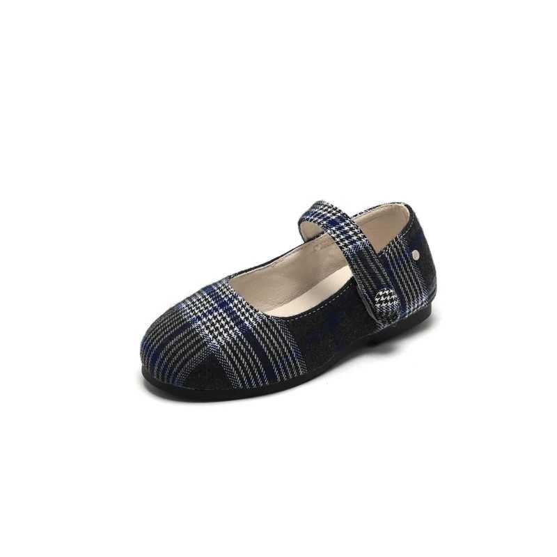 Spring Kids Princess Shoes Baby Girls Plaid Brand Flats Childrens Skating Shoes Fashion Loafers Boys Moccasin Mary Jane M250103