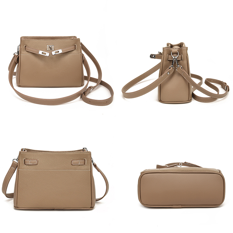 Women Cowhide Genuine Leather Crossbody Bag Lady Fashion Retro Underarm Bags Female Designer Shoulder Handbag For Ladies