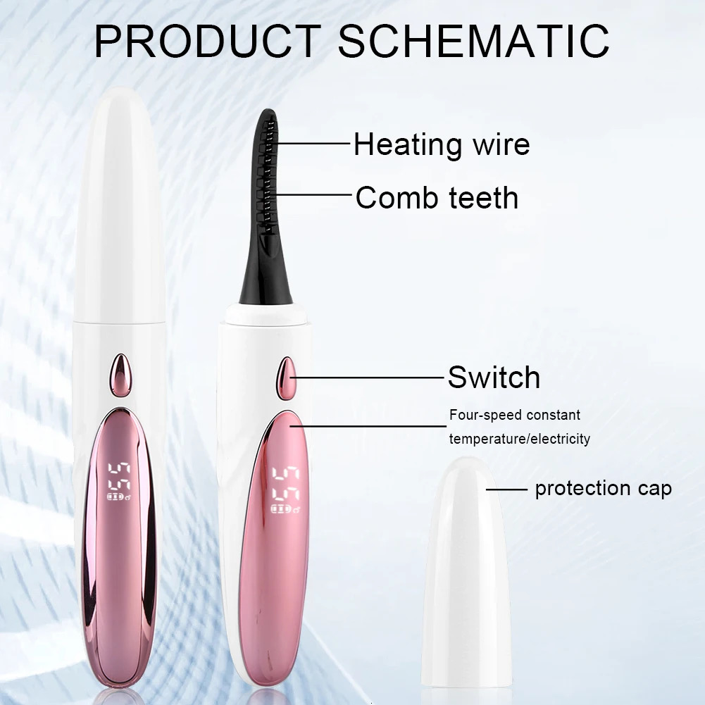 Heated Eyelash Curler 4 Temp Settings Electric Eyelash Curler USB Rechargeable Lash Curling Tool Lash Curler for Women 241226