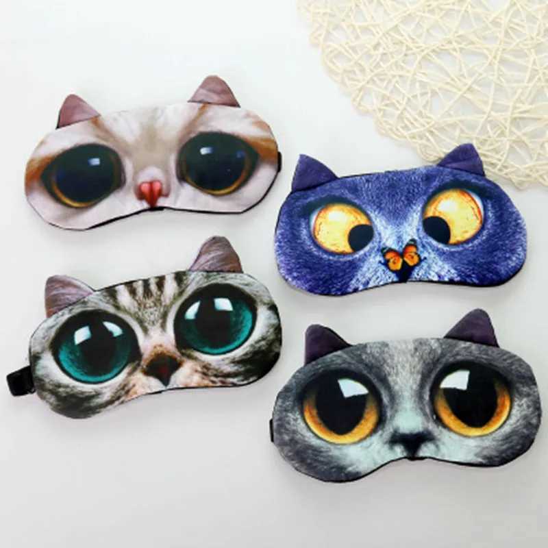 1PCS 3D Sleeping Mask Cute Cartoon Cat Dog Sleeping Eye Mask Eyeshade Cover Soft Portable Animal Blindfold Eyepatch Eye CoverXJ250103