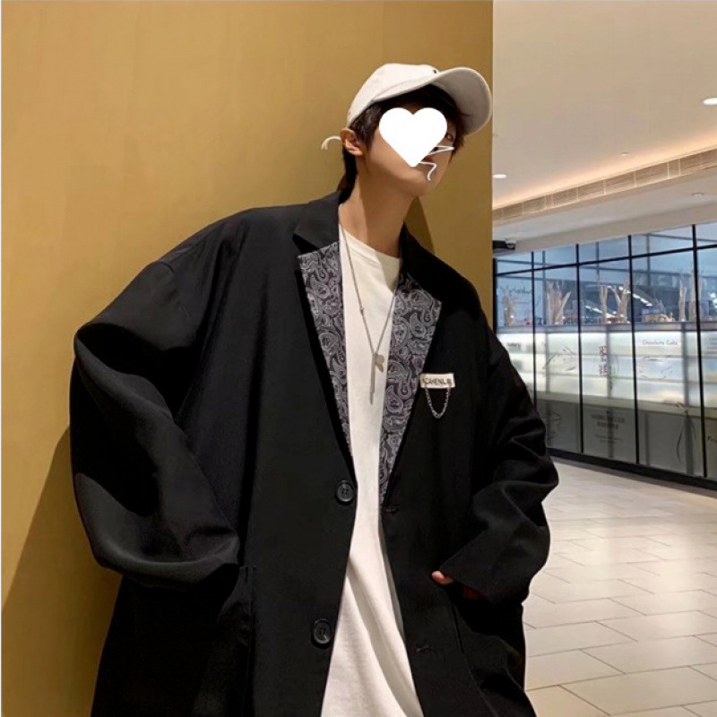 D13High-end suit jacket for men ins trendy handsome casual suit Korean style