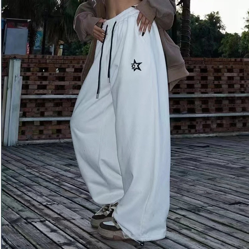 American celebrity printed womens oversized pants loose casual sports pants spring and summer ultra-thin womens Trouser Y2K 250102