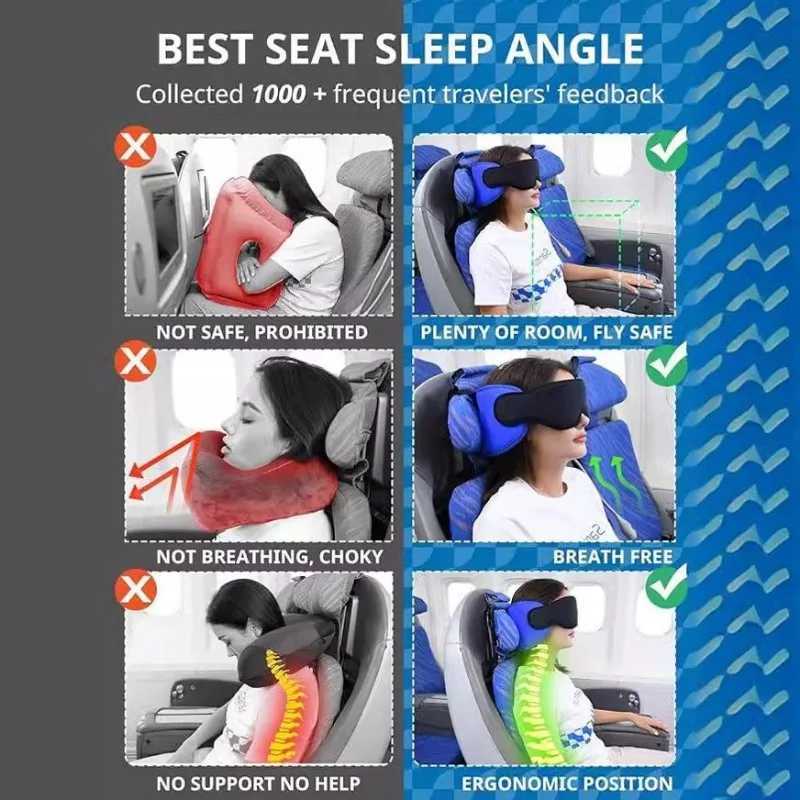 New light-blocking 3D sleep eye mask memory foam multi-functional travel pillow with eye mask without eye presXJ250103