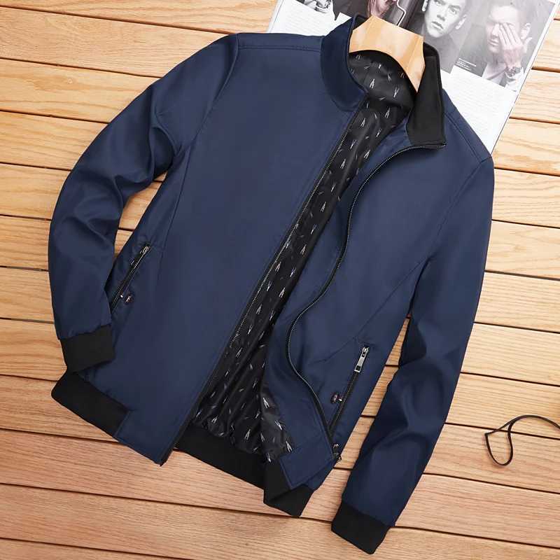 Mens fashion jacket and Coats new mens windproof bomber jacket 2024 autumn mens blue cargo outdoor casual streetwear W250103
