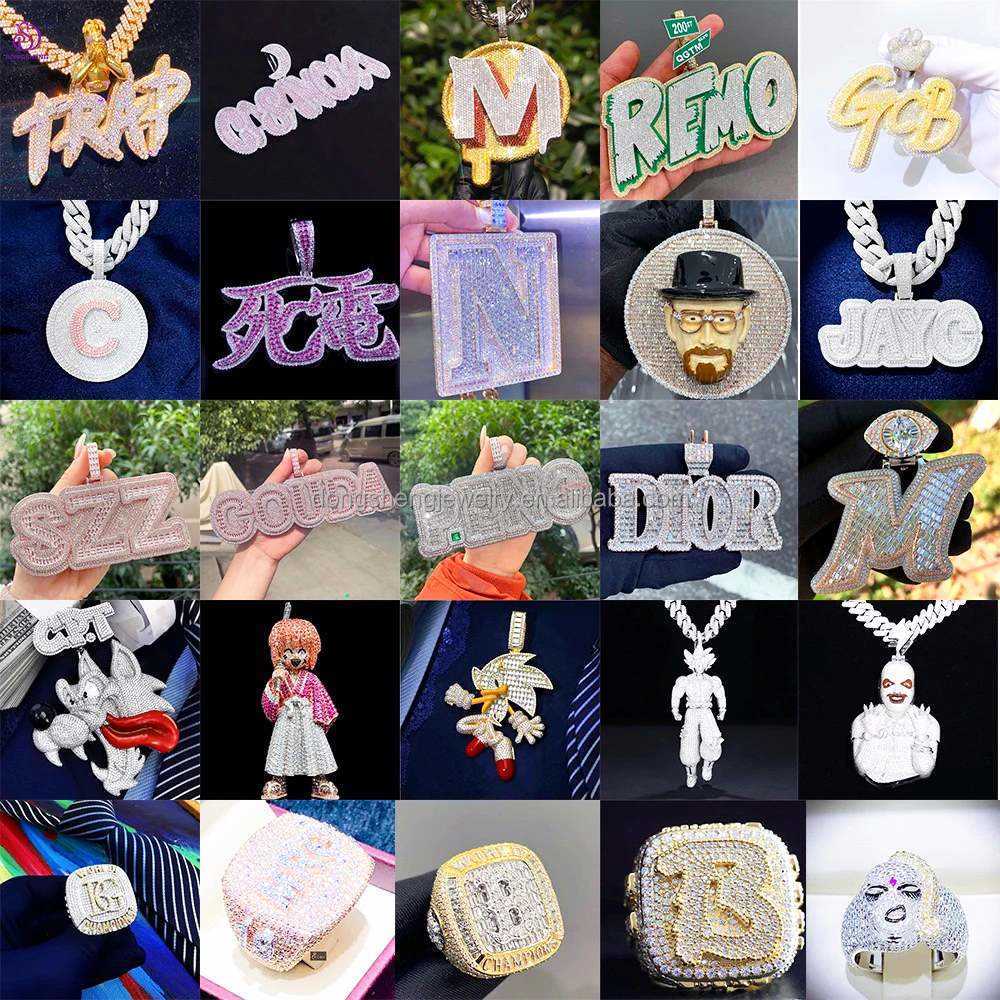 Factory Direct Sales Wholesale Price Customized Moissanite Dia Hip Hop Pendant Neck