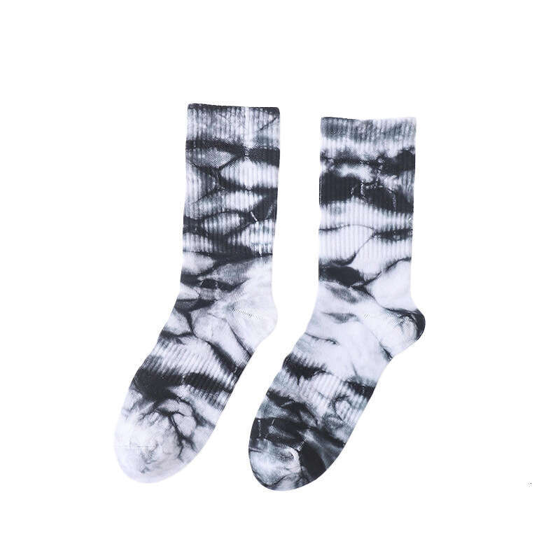 Street Trend Ins Tie Dye Mid Women, Hip-Hop Style Gradient Color Long Tube Sports Socks For Men And Women