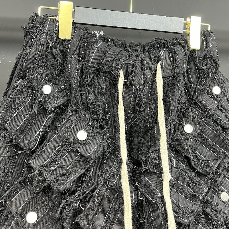 PFHQ Men's Denim Multi Pocket Shorts Tide Elastic Waist Drawstring Design Handsome Haute Quality Wearproof Pants Summer 21Z4584