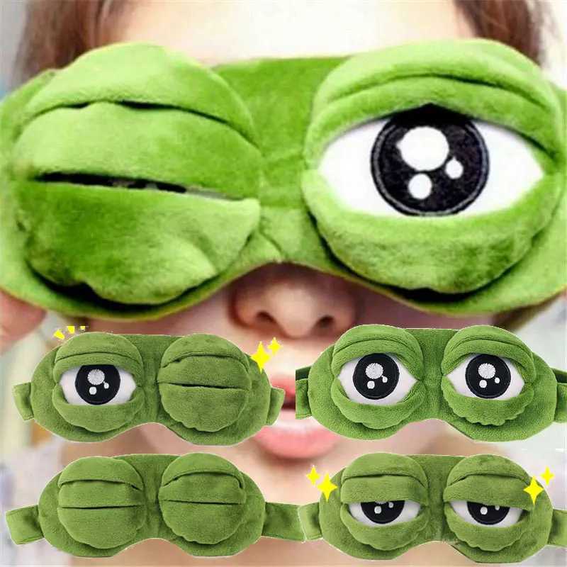 Sleep Eye Mask 3D Cute Frog Padded Shade Cover Sleeping Close/Open Funny Mask Novely Eye Patch Sleeping RestXJ250103