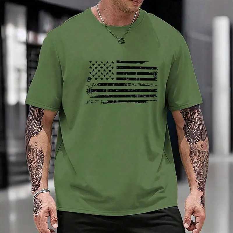 Summer New Mens Solid Color Short-sleeved Daily Sports Fitness Round Neck T-shirt Top Fashion Retro Style Pullover T-shirtXJ240102