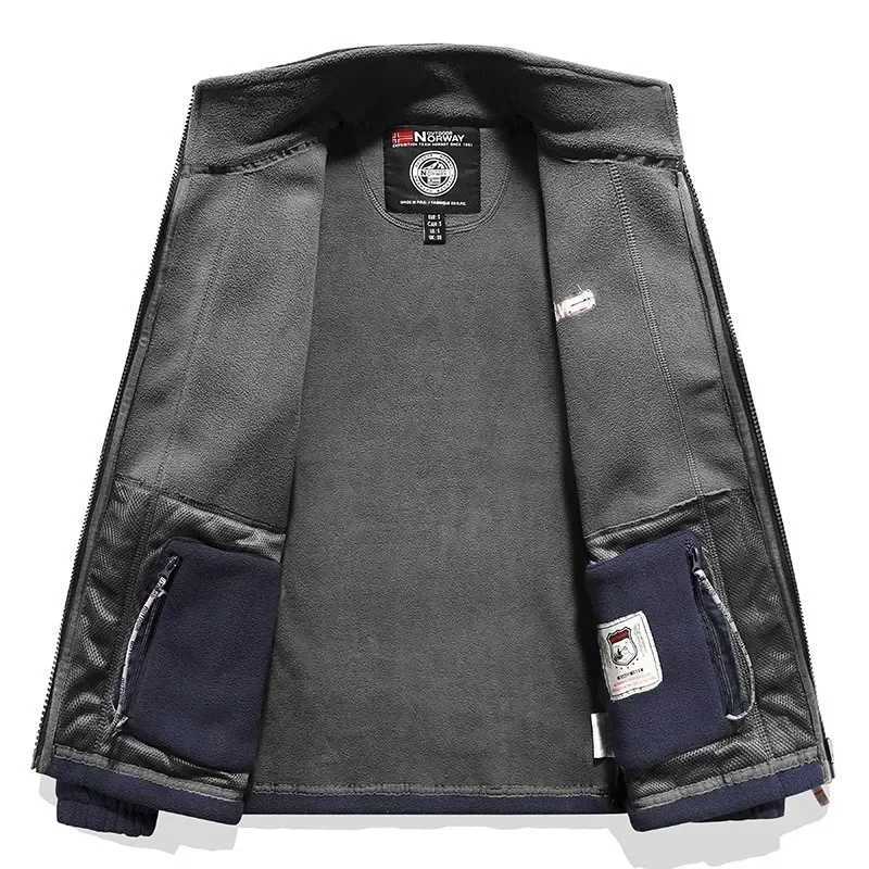 Mens wool jacket with thickened pockets polar Norwegian skiing jacket cold resistant jacket plus coat autumn casual warm jacket W250103