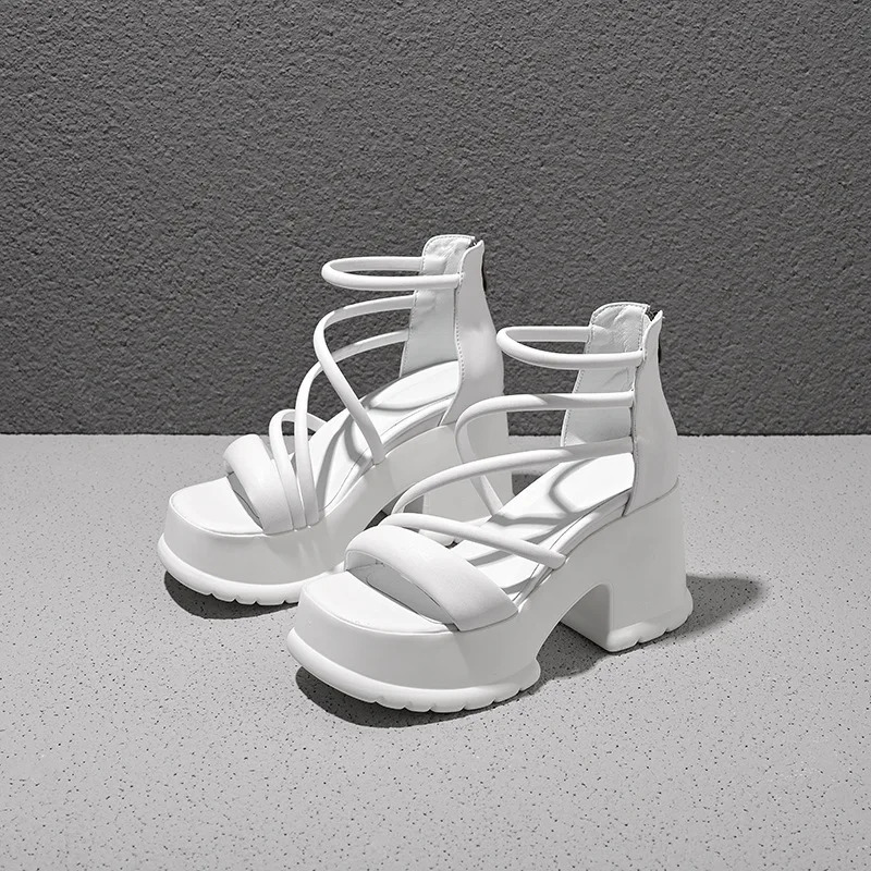 Women Platform High Heels Wedges Buckle Slope Sandals Women Shoes Summer Fashion Thin Band Thick Sole Pumps Zapatos De Mujer 250102