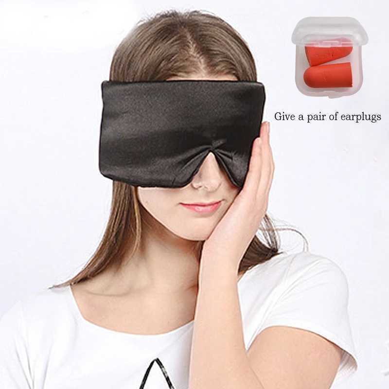 3D Satin Fabric Cover Soft Eyeshade Home Sleeping Eye Mask Office Eyepatch Bandage Relieve Fatigue Sleep Travel BlindfoldXJ250103