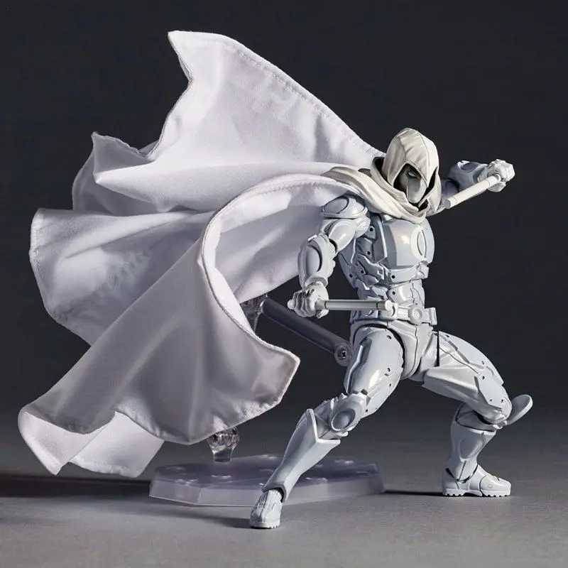 Moon Knight Figure Revoltech Amazing Yamaguchi Marc Spector Action Figurine 16cm Collection Ornament Model Toys Birthday GiftsXJ250103