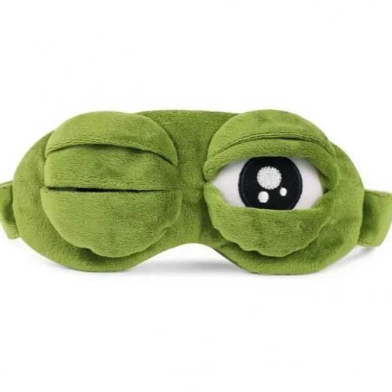 3D Sad Frog Sleep Mask Natural Sleeping Eyeshade Cover Shade Eye Patch Women Men Soft Portable Blindfold Travel EyepatchXJ250103